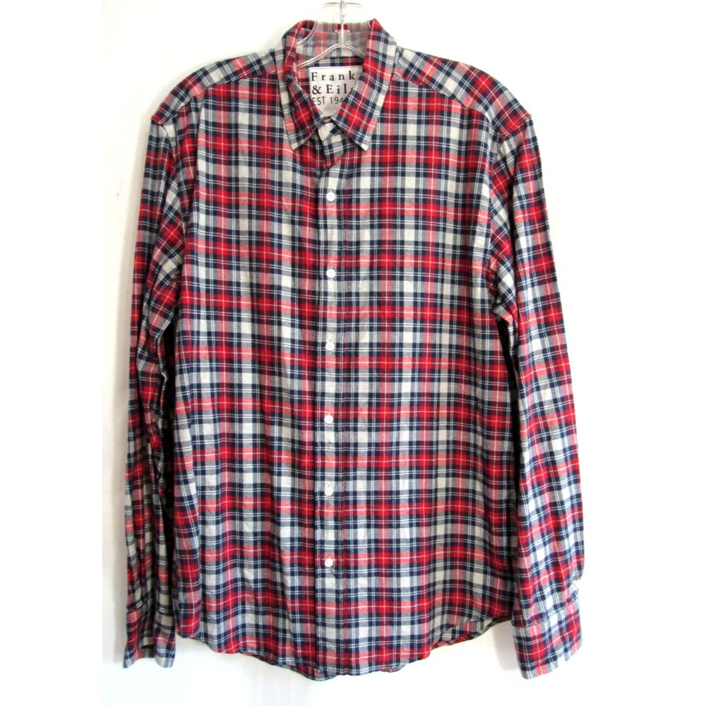 Frank & Eileen Finbar Red Plaid Flannel Long Sleeve Button Down Shirt Small NWOT